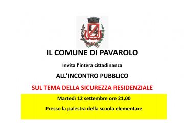 SICUREZZA RESIDENZIALE - attivazione controllo del vicinato