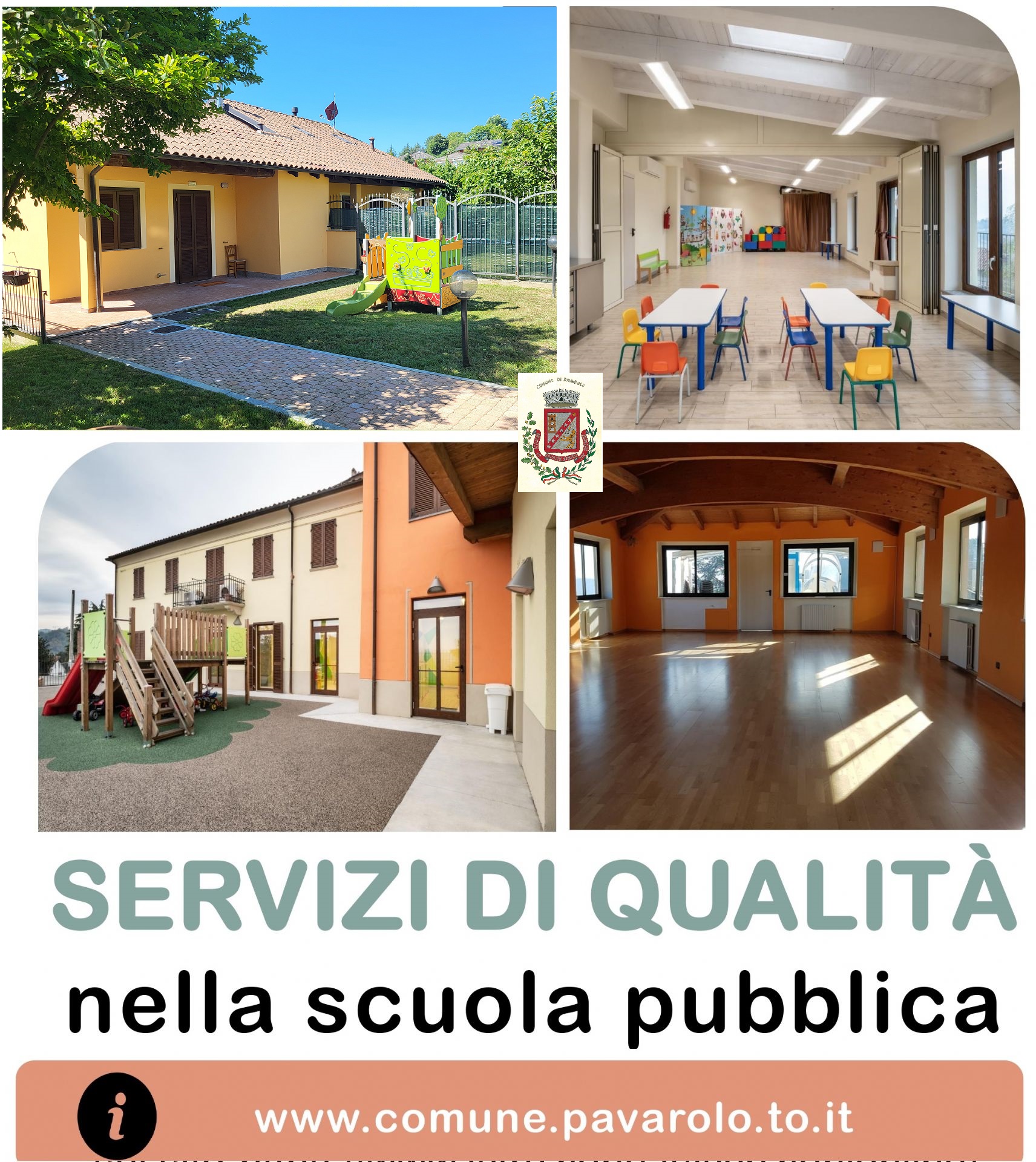 Immagini delle 3 strutture scolaastiche: nido, infanzia e primaria