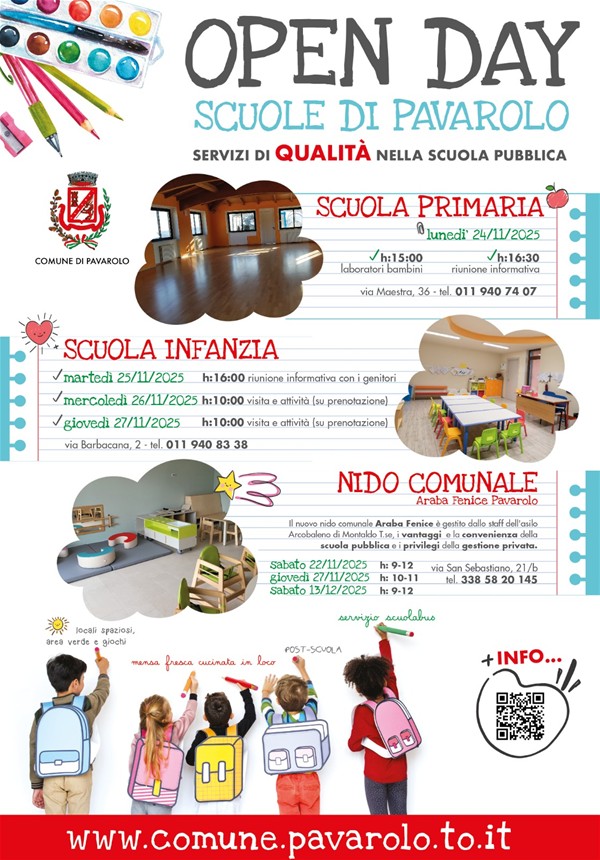 Immagini delle 3 strutture scolaastiche: nido, infanzia e primaria