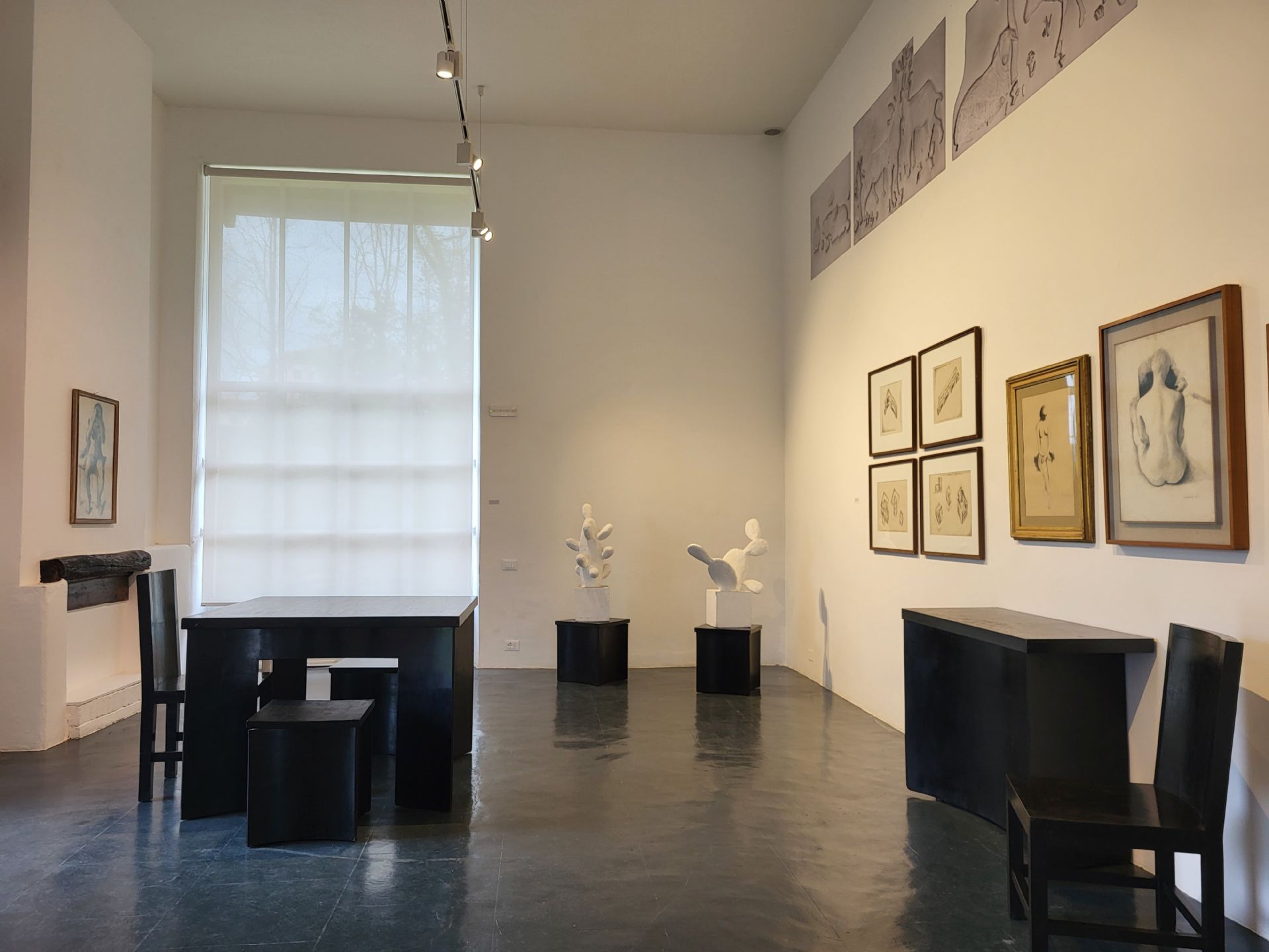 Allestimento mostra "Felice Casorati designer" nello studio di Pavarolo via del Rubino,9