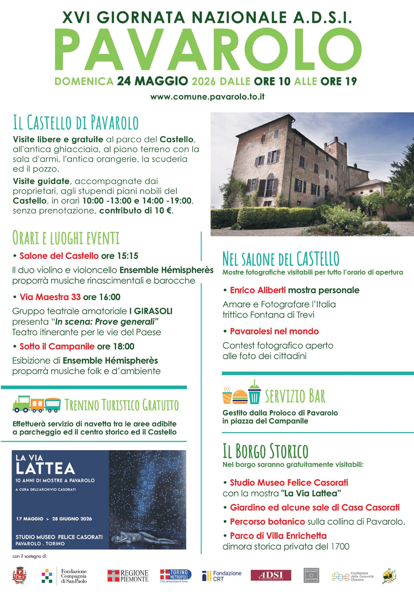 Locandina con orari, luoghi , eventi e servizi organizzati per la XVI giornata ADSI