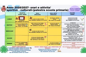 Sport, musica, danza, arte e tempo libero 2026-27